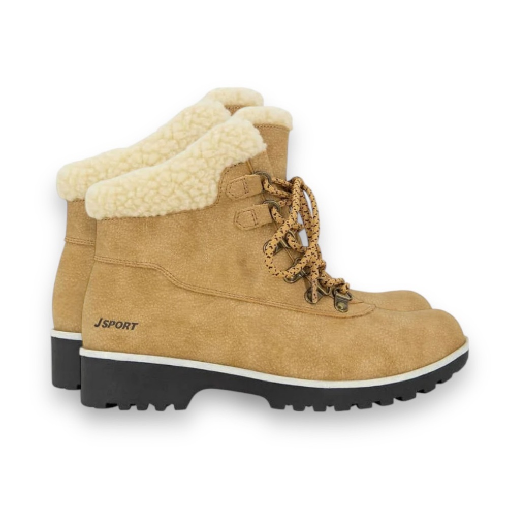 J Sport Tan Boots with Shearling Collar | Women’s Size 9 | $40.00